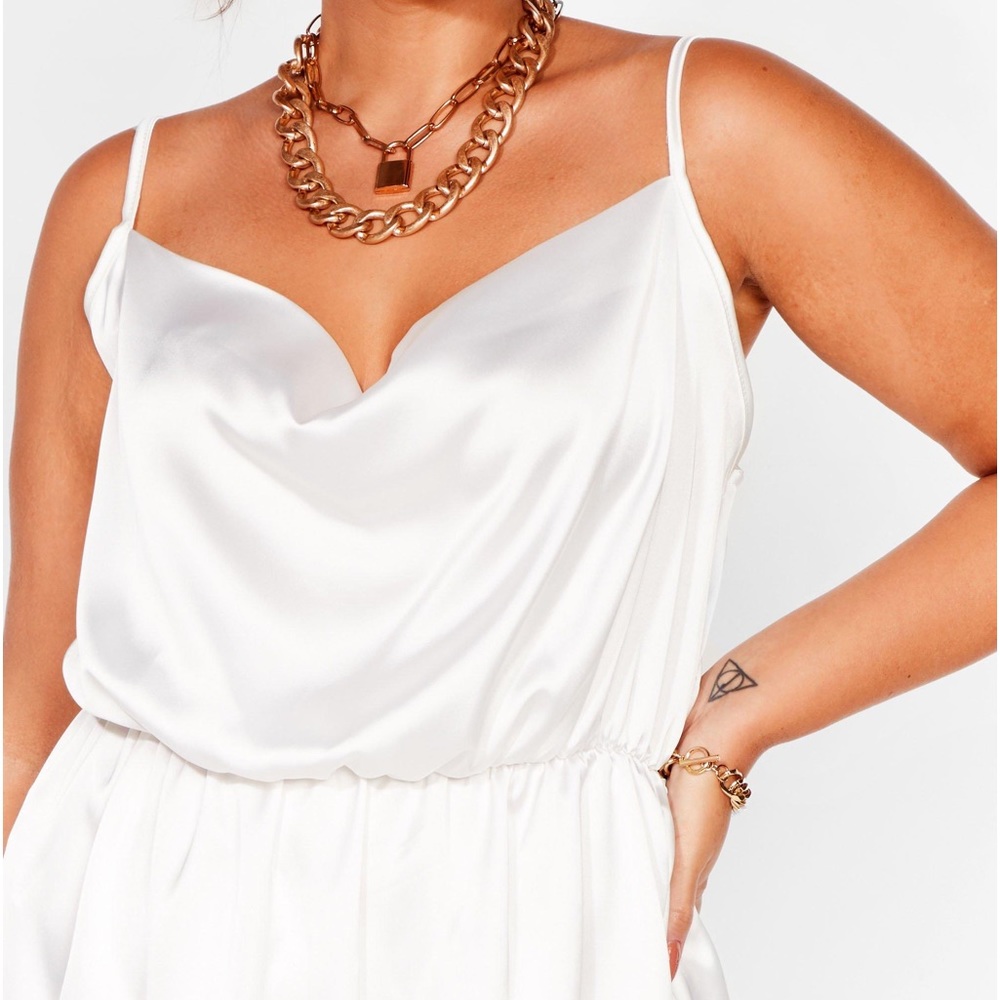 Nasty Gal I'II Cowl You Back Plus Satin Mini Dress